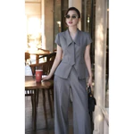 Set vest phối cà vạt cổ thời thượng – Công sở, dạo phố – Bộ quần áo nữ – Tôn dáng, che khuyết điểm  [VT24197] — ảnh 3