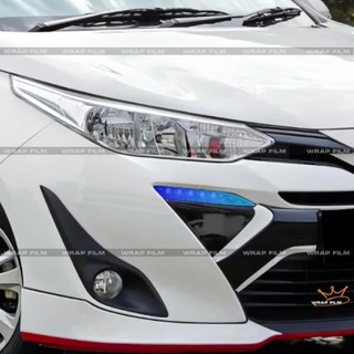 Decal Trang Đèn demi Toyota Vios 2018-2020 – In PVC 3 lớp, không bong tróc, phai màu (Tặng Kèm Gạt Vuốt)