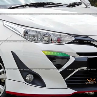 Decal Trang Đèn demi Toyota Vios 2018-2020 – In PVC 3 lớp, không bong tróc, phai màu (Tặng Kèm Gạt Vuốt)