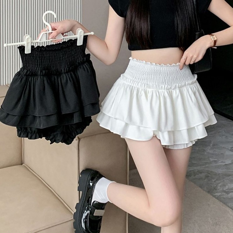 (Hàng Quảng Châu CC) Chân Váy Quần Ống Bí Ngắn Cao Cấp Hai Tầng Lưng Chun Có Quần Bảo Hộ Ôm Đùi