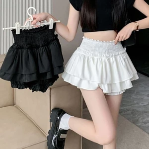 Chân Váy Quần Ống Bí Ngắn Cao Cấp Hai Tầng Lưng Chun Có Quần Bảo Hộ Ôm Đùi