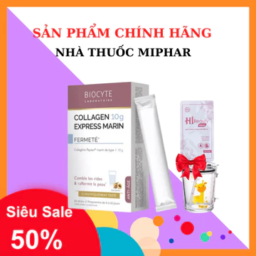 Bột uống Collagen làm đẹp da Collagen Express (Marin) Hộp 10 gói - Biocyte - NT MIPHAR