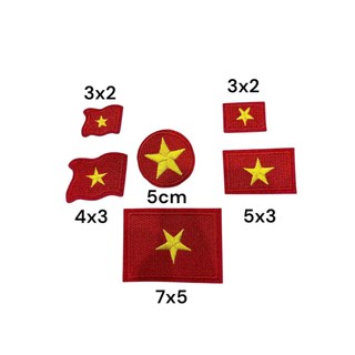 logo cờ đỏ sao vàng hình thêu ủi nhiệt gắn trên mọi chất liệu