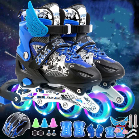 Giày trượt patin Sport cao cấp phát sáng dành cho trẻ em người lớn có thể điều chỉnh to nhỏ mẫu mới