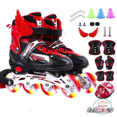 Giày trượt patin Sport cao cấp phát sáng dành cho trẻ em người lớn có thể điều chỉnh to nhỏ mẫu mới