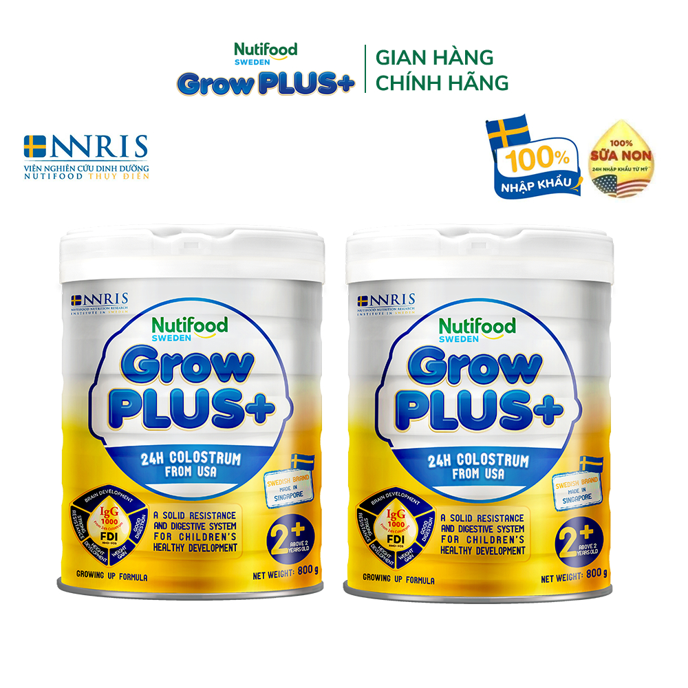 Combo 2 Sữa non GrowPLUS+ (vàng) trên 2 tuổi Singapore tăng cường hệ miễn dịch và hấp thu chất dinh dưỡng (2lon x Lon 80
