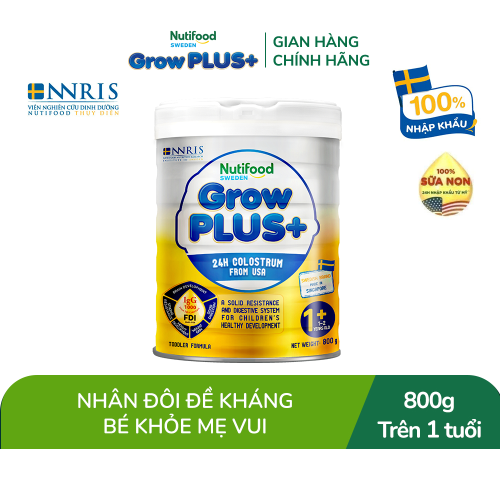 [Livestream Hannah Olala] Sữa Bột Nutifood GrowPLUS+ Sữa Non Tăng Đề Kháng 800g - Trên 1 Tuổi - Tiêu Hóa Tốt
