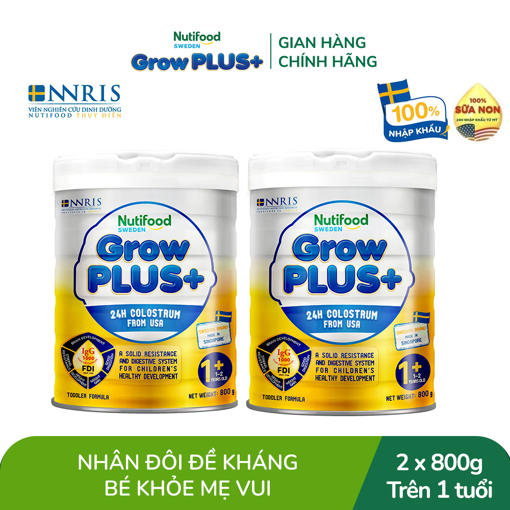 Combo 2 Sữa non GrowPLUS+ trên 1 tuổi Singapore tăng cường hệ miễn dịch và hấp thu chất dinh dưỡng (2lon x Lon 800g)