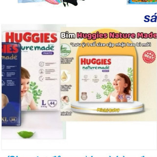 Tã Bỉm Huggies Nature Made/ Skincare / Đêm cao cấp quần/dán đủ size cho bé NB60/S82/M64/L54/XL44/XXL26