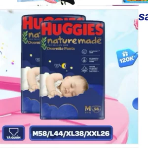 Tã quần Huggies Nature Made Ban Đêm M58/L44/XL38/XXL26