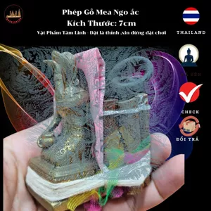 Mini Thai Desk Figurine – Mixed Metal and Wood Decor