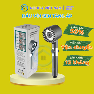 Đầu Vòi Sen Tăng Áp 4 Trong 1 Có Lọc Nước, 3 Chế Độ Massage, Nút Tạm Dừng, Tiết Kiệm Nước