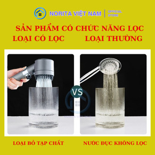 Đầu Vòi Sen Tăng Áp 4 Trong 1 Có Lọc Nước, 3 Chế Độ Massage, Nút Tạm Dừng, Tiết Kiệm Nước