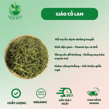 Lá Giảo Cổ Lam Khô – Trà Giảo Cổ Lam Nguyên Chất – Hái Thủ Công – 1kg- Tiệm Bột