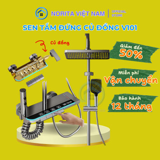 Sen Cây Tắm Đứng Nóng Lạnh Norita N101 Full LED Hiển Thị Nhiệt Độ  Củ Đồng, Mạ Titan, Bảo Hành 3 Năm