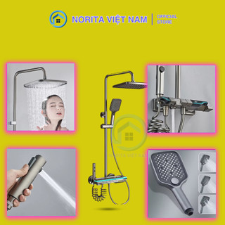 Sen Cây Tắm Đứng Nóng Lạnh Norita N101 Full LED Hiển Thị Nhiệt Độ  Củ Đồng, Mạ Titan, Bảo Hành 3 Năm