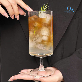 Ly thủy tinh dáng trụ cao có chân 340ML,CỐC LY thuỷ tinh DECOR phong cách RETRO Nhật Bản-Hàn Quốc, ly cocktail, sinh tố