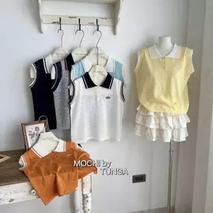 Áo polo len sát nách họa tiết thêu chữ alo hàng QC A008