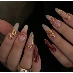 NAIL BOX Y2K LOANG ĐỎ NÂU TRÁG GƯƠNG NỔI