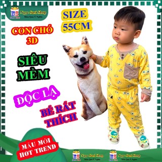 Thú Nhồi Bông Hình CON CHÓ 3D Giống Thật 55cm – Gấu Bông Trang Trí Phòng Ngủ Hot Trend Đồ CHơi Doll