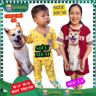 Thú Nhồi Bông Hình CON CHÓ 3D Giống Thật 55cm – Gấu Bông Trang Trí Phòng Ngủ Hot Trend Đồ CHơi Doll