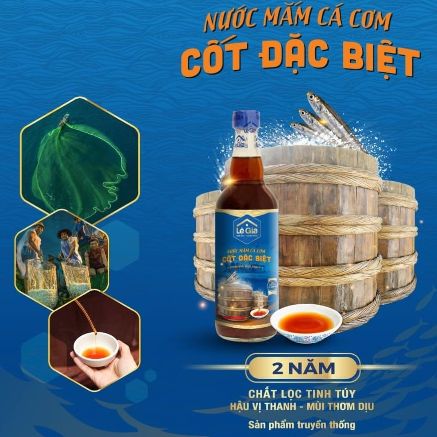 Nước Mắm Cá Cơm Cốt Đặc Biệt Lê Gia 40N