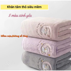Khăn tắm thỏ cao cấp 140*70cm dày dặn mềm minh thấm hút tốt