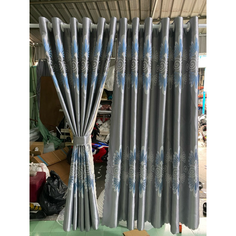 1 TẤM GẤM 3D MÀU XÁM HOA CỔ ĐIỂN XANH  CHƯA CÓ CÂY TREO - TREO 1 TẤM MUA 1 TẤM _TREO 2 TẤM MUA 2 TẤM RÈM CỬA VIỆT HÀN