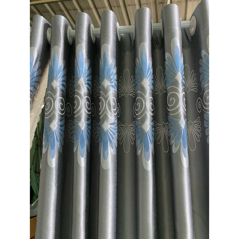 1 TẤM GẤM 3D MÀU XÁM HOA CỔ ĐIỂN XANH  CHƯA CÓ CÂY TREO - TREO 1 TẤM MUA 1 TẤM _TREO 2 TẤM MUA 2 TẤM RÈM CỬA VIỆT HÀN