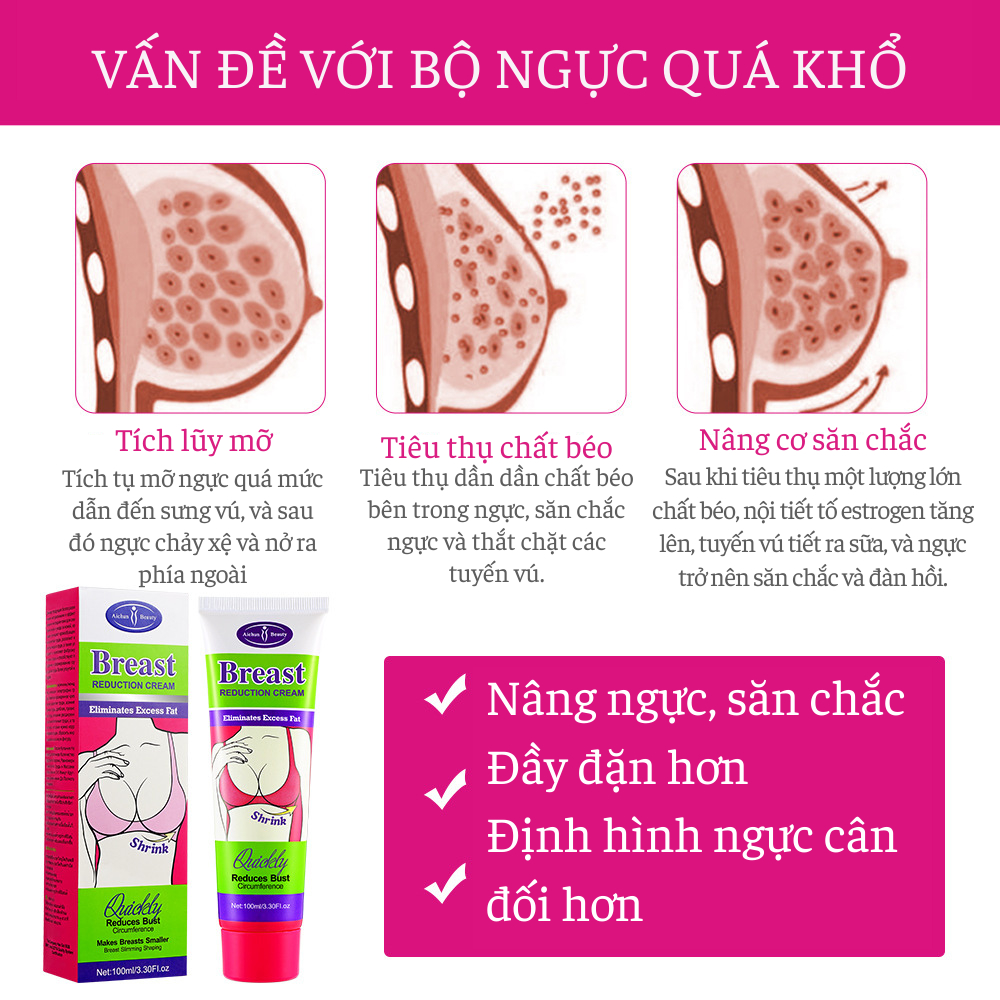 Kem Nâng Ngực BREAST REDUCTION AICHUN BEAUTY Săn Chắc, Định Hình Ngực, Nâng Ngực