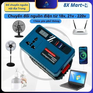 Đế Chuyển Đổi Nguồn Điện 18V-21V Lên Điện 220V, Chân Pin Phổ Thông 4cm, Điện áp 150w
