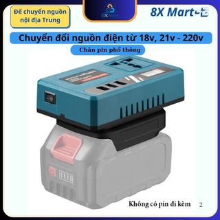 Đế Chuyển Đổi Nguồn Điện 18V-21V Lên Điện 220V, Chân Pin Phổ Thông 4cm, Điện áp 150w