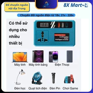 Đế Chuyển Đổi Nguồn Điện 18V-21V Lên Điện 220V, Chân Pin Phổ Thông 4cm, Điện áp 150w