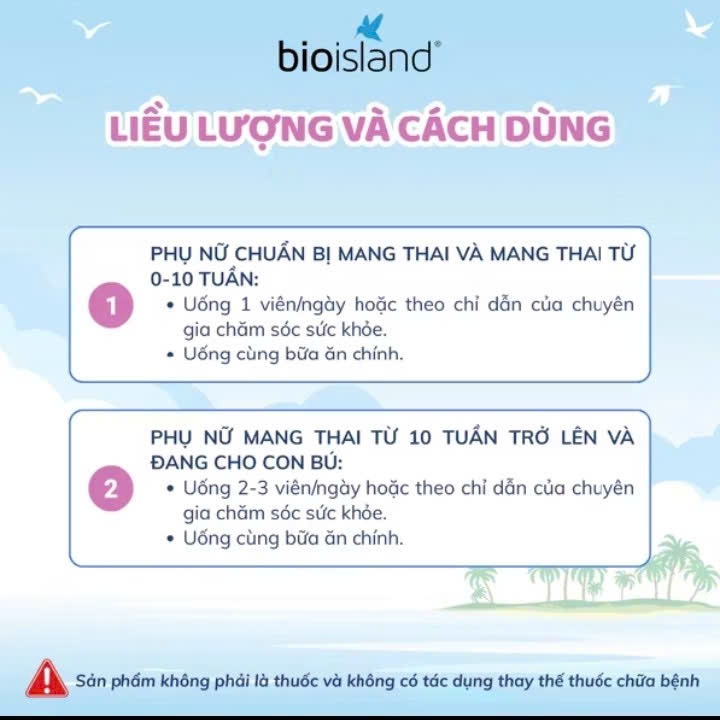 Viên uống bổ sung DHA cho mẹ bầu Bioisland chính hãng Úc 60 viên