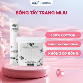 Bông Tẩy Trang Miju 100% cotton cao cấp, mềm mịn, thân thiện mọi làn da