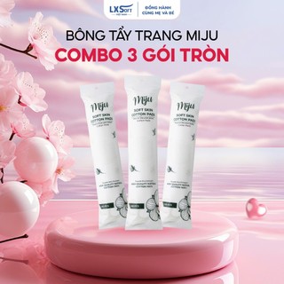 Bông Tẩy Trang Miju 100% cotton cao cấp, mềm mịn, thân thiện mọi làn da