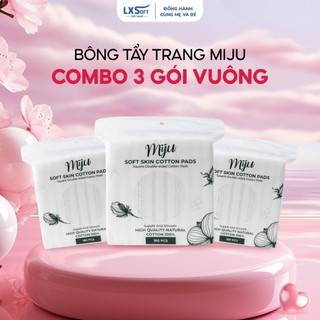 Bông Tẩy Trang Miju 100% cotton cao cấp, mềm mịn, thân thiện mọi làn da