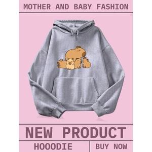 Áo Hoodie Trẻ Em Siêu Ấm – Hình Gia Đình Mẹ Con CapyBara Dễ Thương, Nỉ Cotton Mịn Và Êm (M 244)