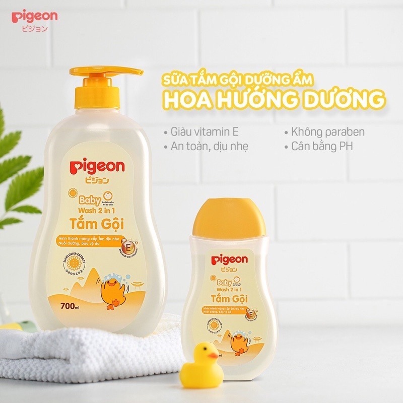Sữa Tắm Gội Trẻ Em Toàn Thân Pigeon Cho Bé 2in1 700ml An Toàn Thơm Dịu Nhẹ