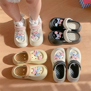 Dép sục nữ đế cao 6cm kèm charm Nút nơ dễ thương Mita kiểu sandal quai hậu CS-191