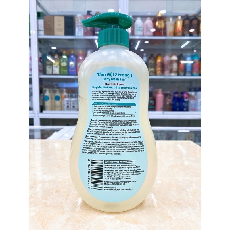 Sữa Tắm Gội Toàn Thân Pigeon Cho Bé 2in1 700ml An Toàn Thơm Dịu Nhẹ Cho Da Bé