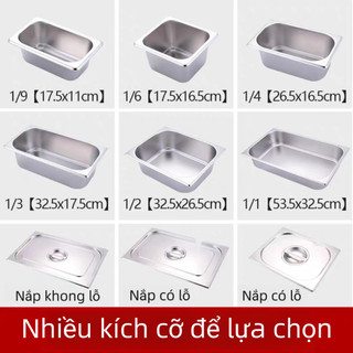 Khay đựng thạch topping trà sữa GN inox có nắp,Khay inox GN thạch trà sữa