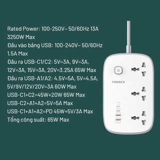 Ổ Cắm Điện Tanaka TNK-OD4321 - Công suất 3250W - Bảo hành chính hãng 12 tháng