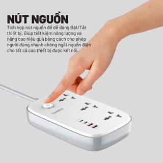 Ổ Cắm Điện Tanaka TNK-OD4321 - Công suất 3250W - Bảo hành chính hãng 12 tháng