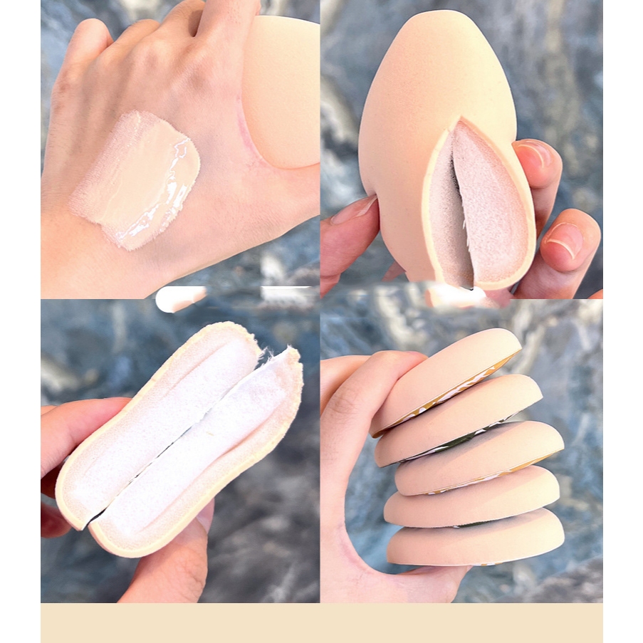 GECOMO Combo mút tán kem nền XL kèm hộp hình giọt nước bông mềm mịn dễ tán | NHÍM HOUSE