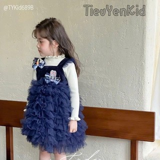 Quần áo bé gái, Váy công chúa QCCC bé gái họa tiết hoạt hình 2 màu 11-26kg V689 Tiểu Yến KID