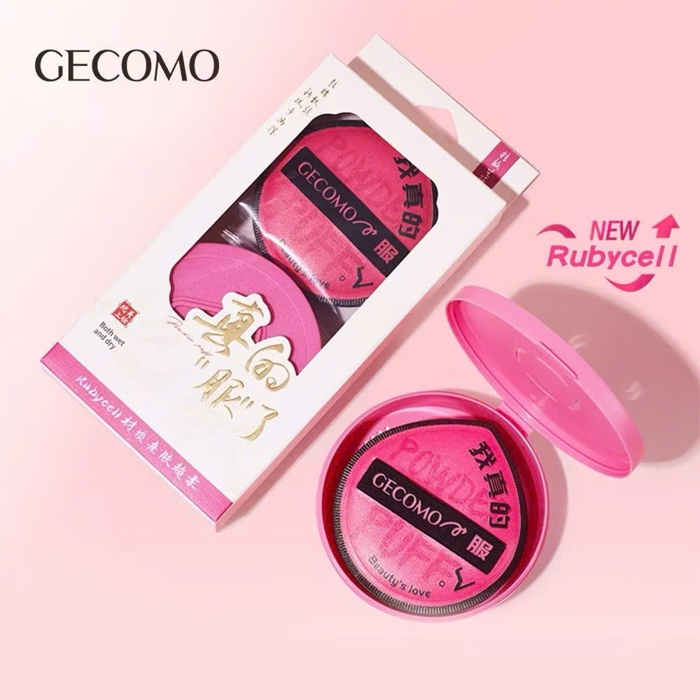 GECOMO Combo mút tán kem nền XL kèm hộp hình giọt nước bông mềm mịn dễ tán | NHÍM HOUSE