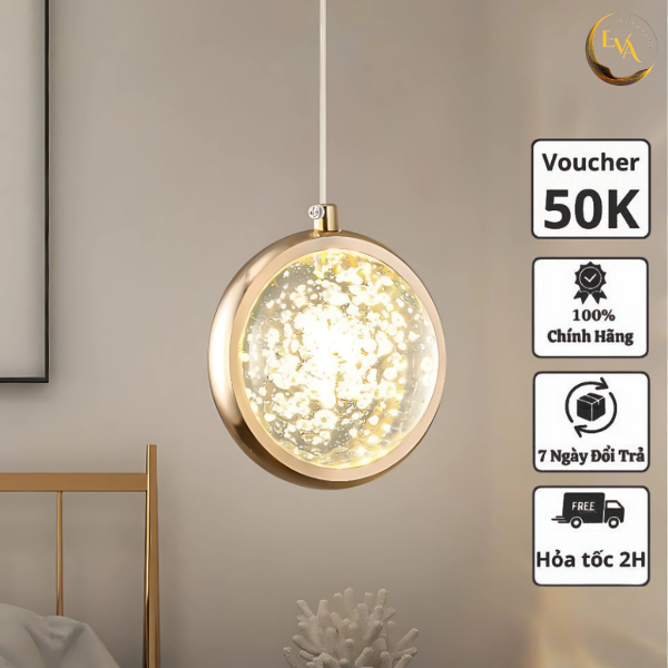 Đèn thả pha lê EVA B01-1 đèn thả decor đầu giường, thả bàn ăn, thả phòng khách phong cách hiện đại bảo hành 12 tháng