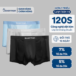 COMBO 3 quần sịp nam boxer PROMESH,chất vải lụa băng thông thoáng chính hãng BOXERMAN