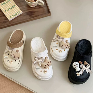 Dép sục nữ XIXITIAO kèm charm cá mèo bông đế cao 5 cm Mita CS-91